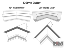 K-Style Aluminum 0.027" Gutter Outside Miter