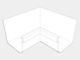 D-Style Aluminum 0.027" Residential Box Gutter Inside Miter