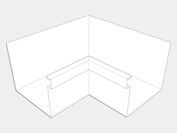 A-Style Aluminum 0.032" Kynar Commercial Box Gutter Inside Miter