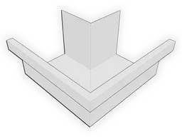 A-Style Aluminum 0.032" Kynar Commercial Box Gutter Outside Miter
