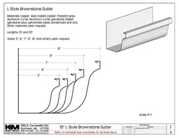 L-Style Lead Coated Copper Brownstone Gutter