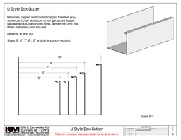 U-Style 0.027" Aluminum U Shaped Box Gutter