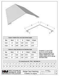 Bonderized Steel Ridge Cap Roof Flashing (Paint Grip)